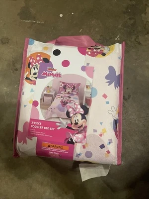 Juego de ropa de cama para niños pequeños Disney Minnie Mouse funda de almohada funda de almohada 3 piezas cama para niñas Foto 1 de 4
