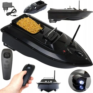 Köderboot mit Fernsteuerung 400m. Ferngesteuertes Fischerboot schwarz mit Bezug - Bild 1 von 10