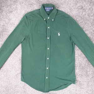 Camisa Ralph Lauren Malla Peso Pluma Talla Pequeña Verde Para Hombre Manga Larga Botón - Imagen 1 de 17