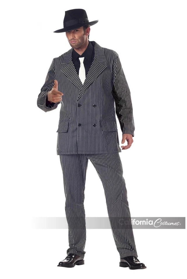 Disfraz California GÁNGSTER WiseGuy Mafioso Adulto Hombre Extra Grande XL 44-46 #487 Foto 1 de 1