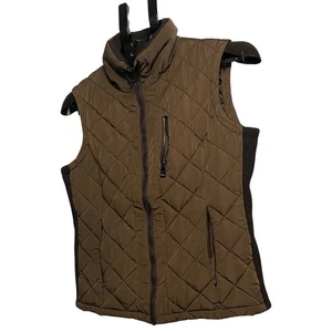 Andrew Marc Brown Vest Small Curved Hem Lightweight Wear Grade A Casual Layering - Picture 1 of 10