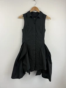 AllSaints Lila Dress Size 10 Black Pleated Steampunk Parachute Hitch Goth Mini - Picture 1 of 9