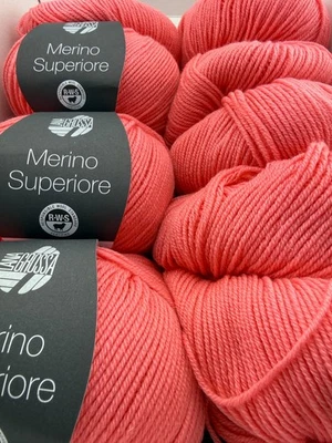 LANA GROSSA MERINO SUPERIORE Farbe 037 Lachsrot Gesamt 325g - Bild 1 von 2