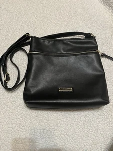 London Fog schwarz Kunstleder Medium Beuteltasche Tasche Handtasche/Geldbörse/Umhängetasche - Bild 1 von 5