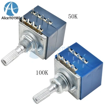 ALPS 50K 100K Potentiometer Log Audio Amp Volume Control Pot Stereo Loudness - Image 1 of 4