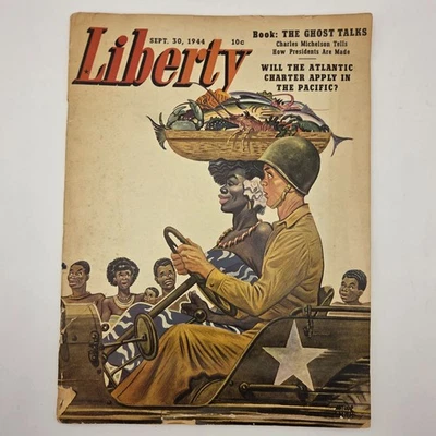 Liberty Magazine - September 30, 1944 - pics of Joe DiMaggio Bob Hope Eisenhower Foto 1 de 4