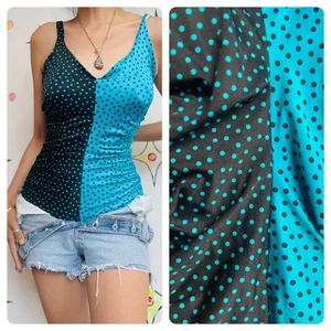 Vintage 70s/80s Retro Art Wear Swimsuit or Bodysuit Blue & Black Polka Dot – 16 - Picture 1 of 2