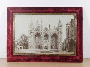 Antique 1900's Photo by Carl Norman on Velvet Frame Glass Covered Peterborough - Picture 1 of 13