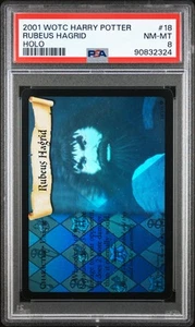 2001 Harry Potter WOTC Base Set Ghost Rare Foil Rubeus Hagrid 18/116 PSA 8 - Picture 1 of 2