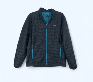 Pullover Patagonia Nano Puff Cremallera Completa Acolchado Primaloft Embalable Azul Marino Para Hombres GRANDE - Imagen 1 de 6