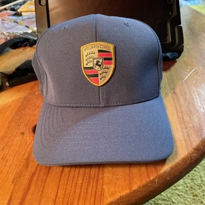PORSCHE DESIGN FLEX FIT CLASSIC CRESTED LIGHT BLUE HAT. NEW COLOR!! - Picture 1 of 4