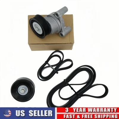 4PCS New Serpentine Belt Drive Component Kit for Chevy Silverado 3500 HD GMC Foto 1 de 4