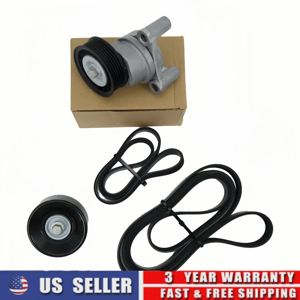 4PCS New Serpentine Belt Drive Component Kit for Chevy Silverado 3500 HD GMC - Изображение 1 из 4