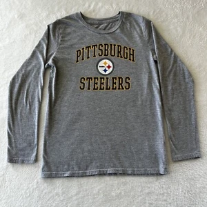 NFL Pittsburgh Steelers Kids Boys T Shirt M 10/12 Gray Long Sleeve Football - Picture 1 of 6