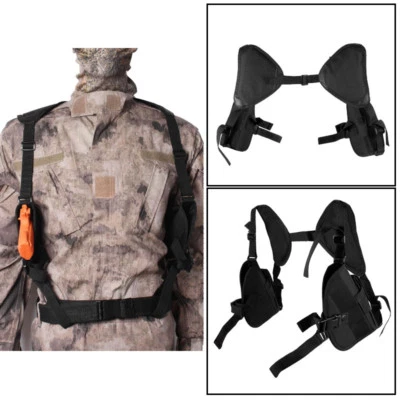 Tactical Left Right Hand Gun Pistol Under Arm Shoulder Double Holster Bag Black - Image 1 of 4
