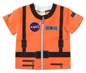 Orange Astronaut Shirt Career Dress up boys kids toddler costume ages 3 5 - Picture 1 of 2