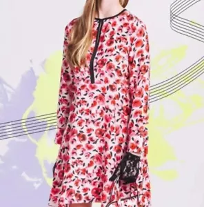 Kate Spade Pink Rosebud Silk Mini Shift Dress Pockets L $498 - Picture 1 of 10