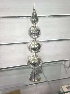 Puntale Albero di Natale in Vetro Argentato - Imagen 1 de 1