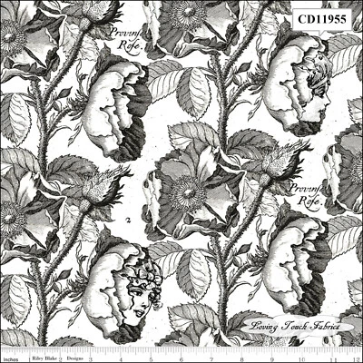 MAD MASQUERADE CD11955 J DESPERTADOR FRESH DAMAS TELA FLORAL PRECIO @ 1/2 YD Foto 1 de 2