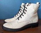 Dolce Vita White Leather Boots Shoes Womens 9.5 Lace Up