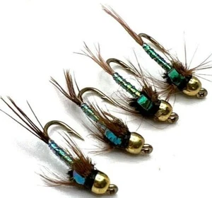 Trout Fly Fishing Flies LIGHTNING BUG FLASHBACK NYMPH BARBED or BARBLESS - Picture 1 of 1