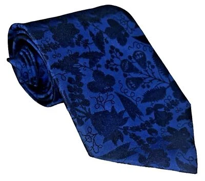Corbata ajustada GUCCI 100 % seda para hombre ITALIA FLORAL azul usada en excelente estado rara 3,75 X 55 Foto 1 de 4