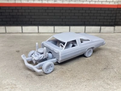 1/64 Scale 3D Printed 1973 Chevy Impala Demolition Derby Car For Diecast Diorama - Image 1 of 4
