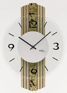AMS AM W9674 Modern Quartz Mechanism Wall Clock New - Picture 1 of 1