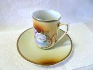 Vintage Bavaria Demitasse Tea Cup and Saucer-Roses - Picture 1 of 7