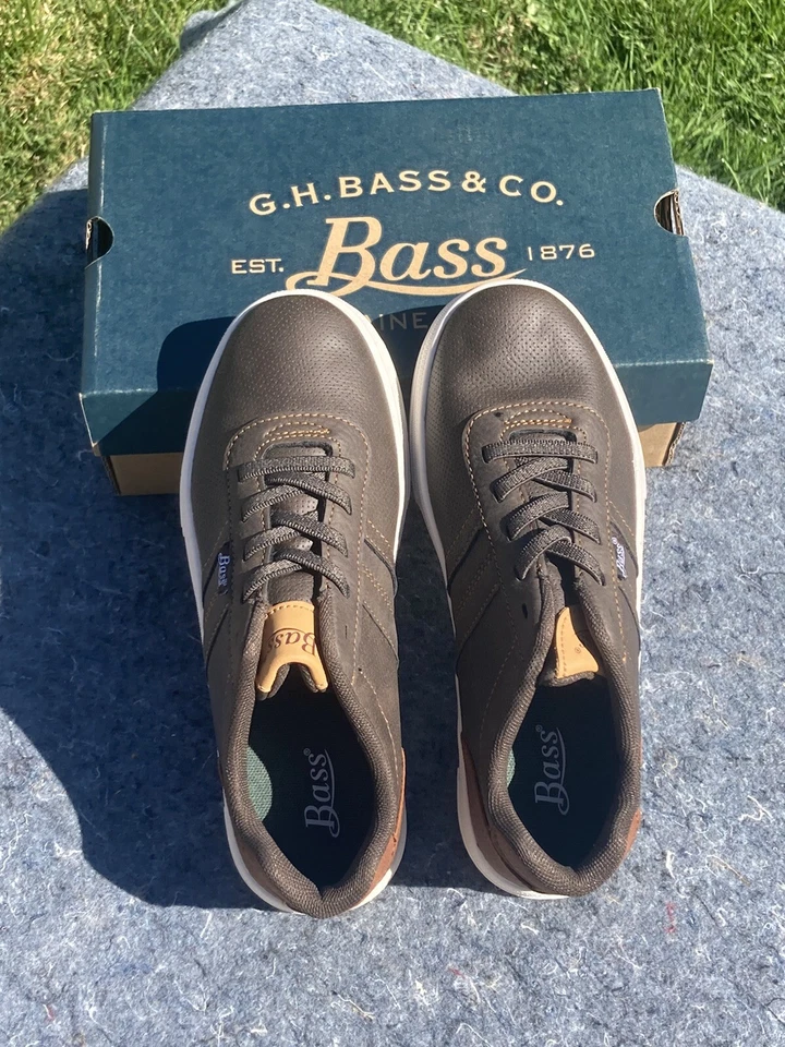 ¡NUEVO! G.H. BASS & CO. Zapatos Miles para niños con cordones elásticos elásticos marrón/bronceado talla 3M Foto 1 de 4
