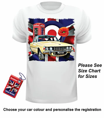 AGGIES BAGS Car Art Classic Rover P6 T Shirt Can Be Personalised Unofficial