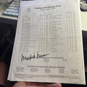 Mark O Meara Signed 1998 Masters Sunday Pairing Sheet PGA Masters Winner - Picture 1 of 1