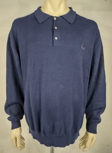 Vintage NWT Izod dark blue 100% Cotton collared pullover sweater mens 3X XXXL - Picture 1 of 7