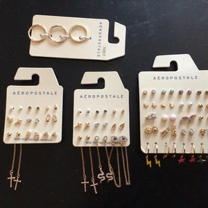 38 Nuevos Pendientes de Poste Aeropostale 3 Anillos Talla 7 - Imagen 1 de 5