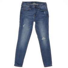 aeropostale jeans womens 4 s 26x26 high waisted jegging distressed blue stretch