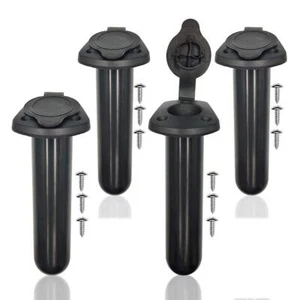 Kayak Flush Mount Fishing Boat Rod Holder With Cap Plastic Fishing Tackle Access - Picture 1 of 6