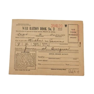 Vintage War Ration Book No. 3 Unused Stamps Instructions - U.S. Government 1943 - Picture 1 of 9
