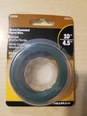 Hillman 10 磅 24 Guage x 100 英尺绿色上釉花卉线 123108 — 第 1/4 张图片