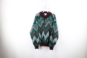 Vintage 90s Coogi Style Mens XL Ed Bassmaster Wool Blend Knit Henley Sweater - Picture 1 of 9