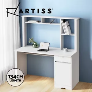 Artiss Computer Desk Office Study Desks Table Drawer Bookshelf Cabinet 134CM - Picture 1 of 6