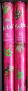LOT~2 Vintage BARBIE Christmas/Holiday Gift Wrapping Paper TWO Rolls=100 Sq Ft - Picture 1 of 15