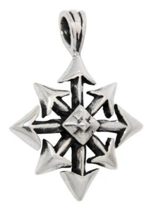 Chaos Stern Anhänger 925er Silber Symbol Schmuck Neu - Picture 1 of 1