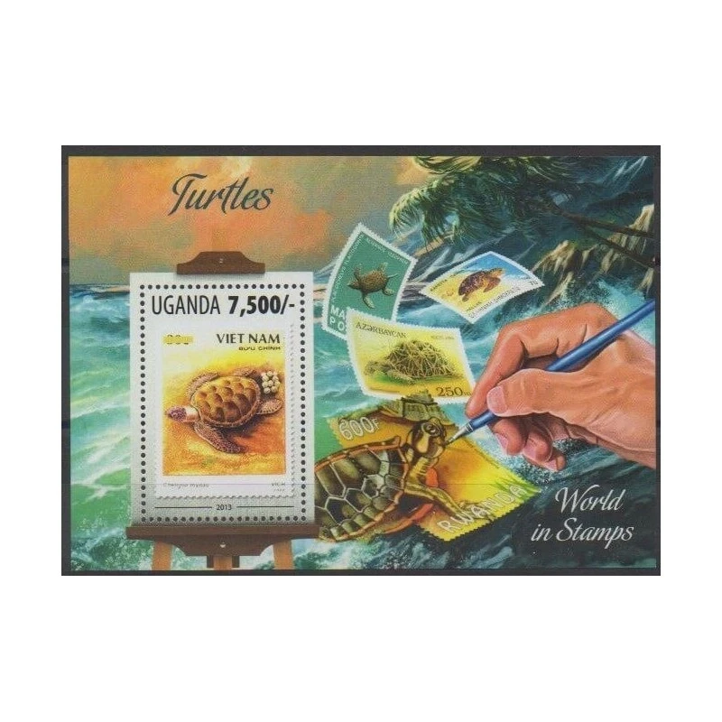 Ouganda - 2013 - No BF421 - Tortues - Timbres sur timbres - Photo 1/1