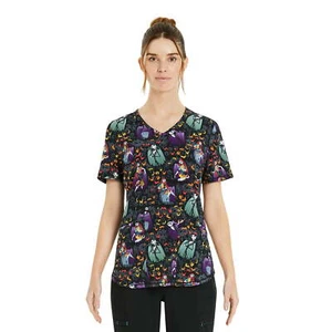Scrubstar Women’s Nightmare Before Christmas V-Neck Scrub Top Multicolor 3XL - Picture 1 of 4