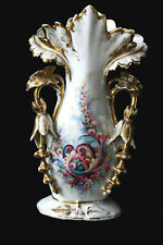 Antique French vieux paris porcelain hand paint floral vase 
