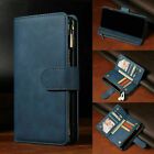 For Iphone 15 14 Pro Max 12 11 Xr 7 8 Zip Wallet Case Leather Flip Phone Cover