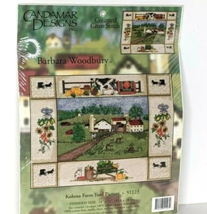 Kit de punto de cruz Candamar 51123 Kolona FarmYard Barb Woodbury 14x11" NUEVO - Imagen 1 de 3