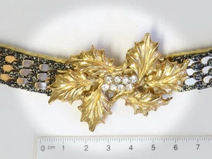 Cinturón estrecho con cierre decorativo y piedras simili - Imagen 1 de 4