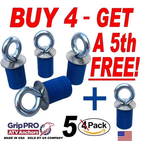 Set Di 6 Ancoraggi Lock And Ride Per Polaris RZR1000 E ATV: Fissaggio Rapido Senza Attrezzi Per Il Carico - In Metallo, Nero/argento