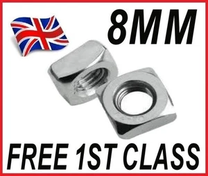 M8 Square Nuts - 8mm Square Nuts bike fence diy Fit Metric Bolts & Screws - Picture 1 of 1